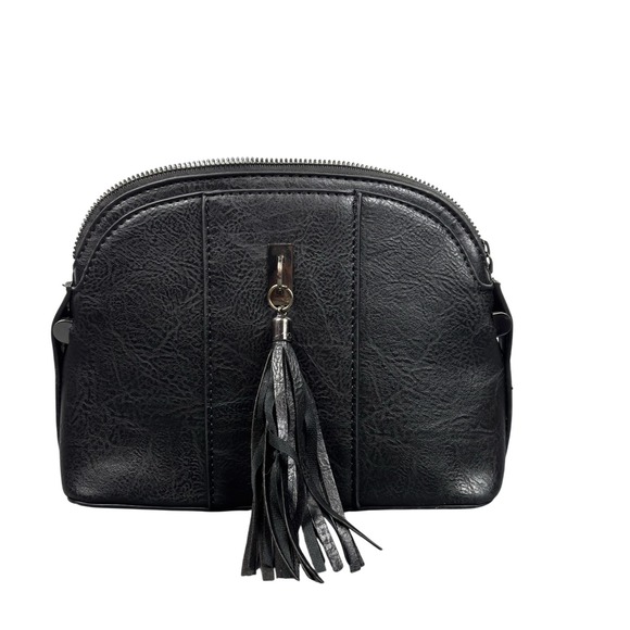 Sam & Hadley Handbags - Sam & Hadley clutch Bag Womens Black Faux Leather Tassel Purse Handbag Set